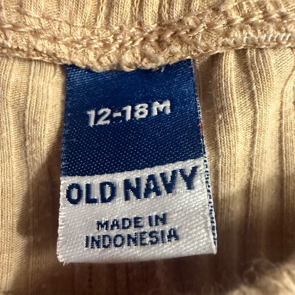 Old Navy Leggings Bellbottom Tan 12-18M - Picture 3 of 5